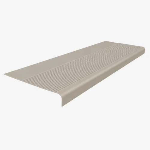 Roppe Ribbed Greige 72" Rubber Stair Tread- Square Nose