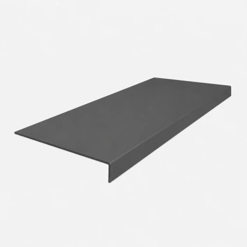 Roppe Heavy Duty Smooth Stair Tread Dark Gray 48" with Square Nose