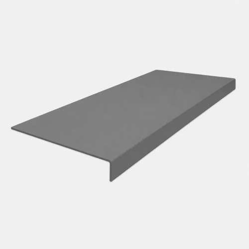 Roppe Heavy Duty Smooth Stair Tread Battleship 72" with Square Nose