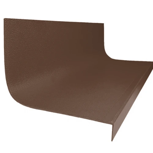 Roppe Hammered Brown 48" Rubber Stair Tread and Riser One Piece