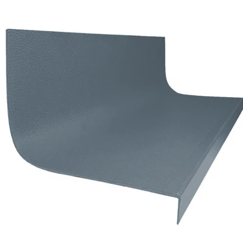 Roppe Hammered Steel Blue 60" Rubber Stair Tread and Riser One Piece