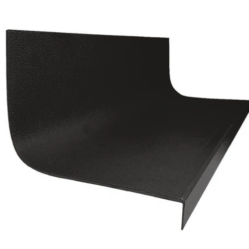 Roppe Hammered Black 72" Rubber Stair Tread and Riser One Piece
