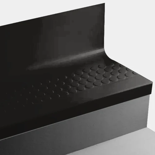 Tarkett Johnsonite Black Raised Round 48" One Piece Stair Tread Riser