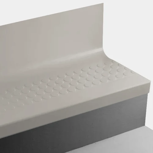 Tarkett Johnsonite Grey Haze Raised Round 48" One Piece Stair Tread Riser