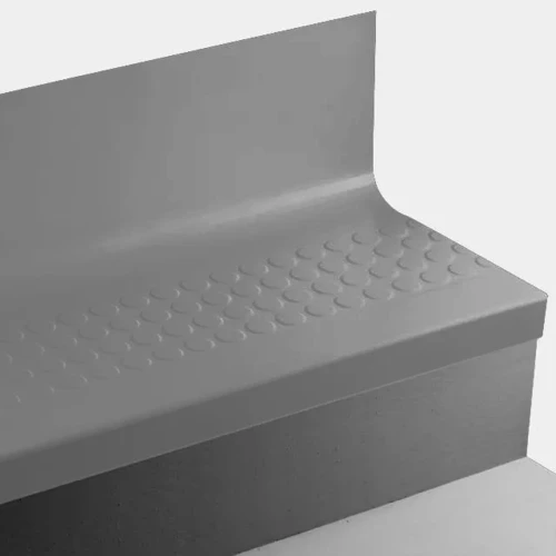 Tarkett Johnsonite Medium Grey Raised Round 48" One Piece Stair Tread Riser