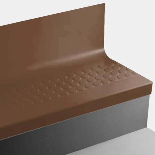 Tarkett Johnsonite Brown Raised Round 60" One Piece Stair Tread Riser