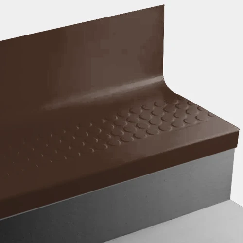 Tarkett Johnsonite Dark Brown Raised Round 60" One Piece Stair Tread Riser