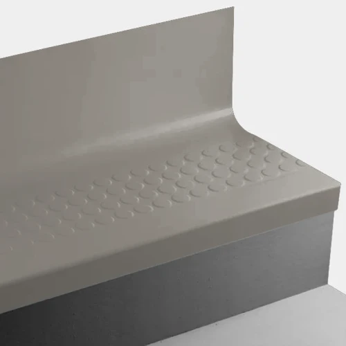 Tarkett Johnsonite Grey Raised Round 60" One Piece Stair Tread Riser