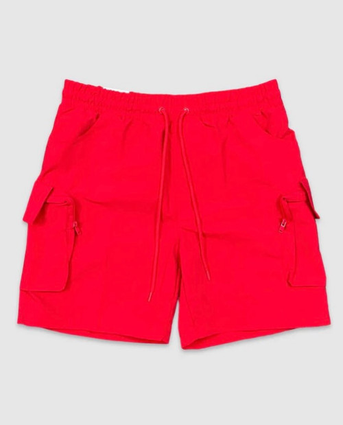 Nylon Cargo Shorts (Red)