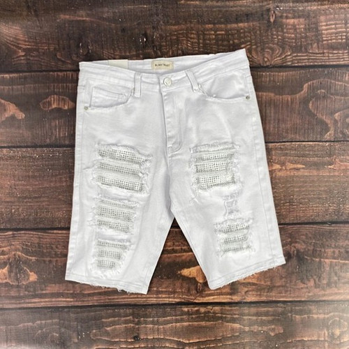 Rhinestone Denim Shorts Rhinestone Denim Shorts