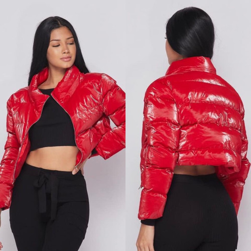 Crop Puff Jacket (Red) Crop Puff Jacket (Red)