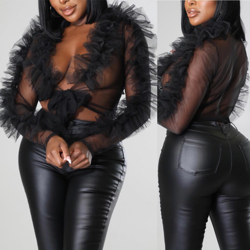 Tulle Sheer Tie Crop Top Tulle Sheer Tie Crop Top