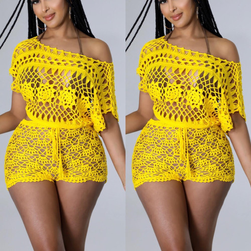 Yellow 2-Piece Cover Up Yellow 2-Piece Cover Up