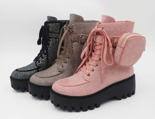 Side Pouch Faux Suede Boot (Blush Color) Side Pouch Faux Suede Boot (Blush Color)