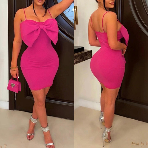 Bow Mini Dress (Pink) Bow Mini Dress (Pink)