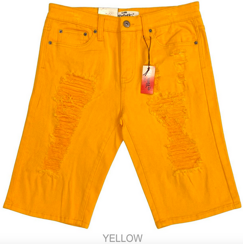Orange/Yellow Denim Shorts Orange/Yellow Denim Shorts