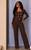 Wrinkle Gold Button Top & Pants(Chocolate)