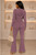 Hacci Ribbed Hoodie Jacket & Flare Pants (Plum)