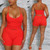 Ribbed Crop Top & Mini Short Set (Orange)