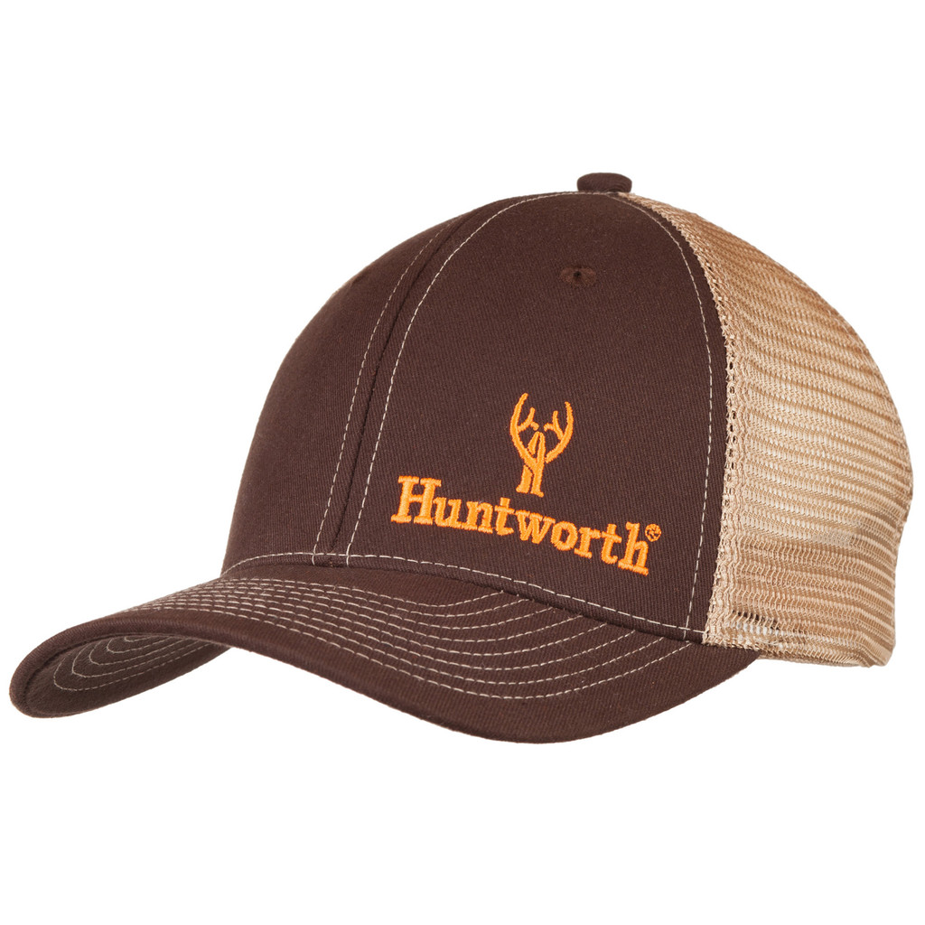 Men's Huntworth Logo Trucker Cap Brown - Huntworth Gear