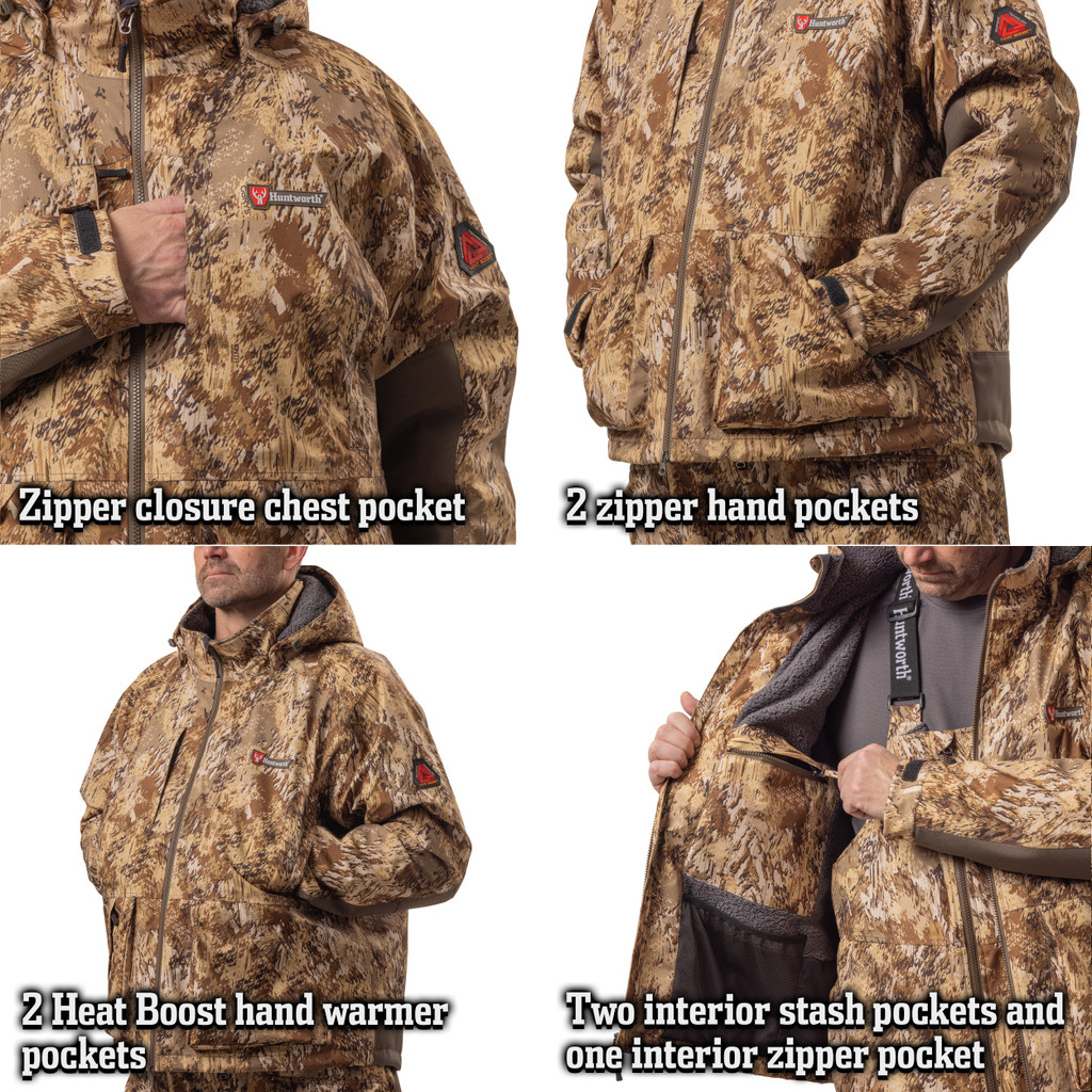 Men's Huron Heavyweight Heat Boost Merino Wool Waterfowl Jacket Obrys