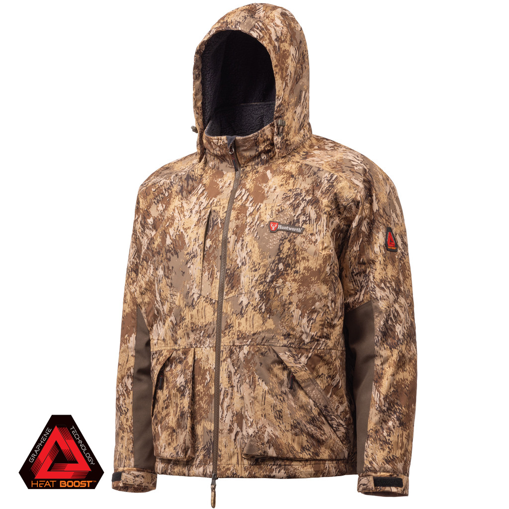 Men's Huron Heavyweight Heat Boost Merino Wool Waterfowl Jacket Obrys