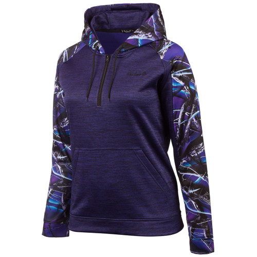 Women's Heather Violet and Ultraviolet color Performance Fleece Lifestyle Hoodie.