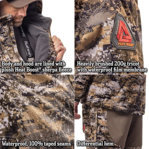 Waterproof hunting jacket with Heat Boost graphene sherpa lining