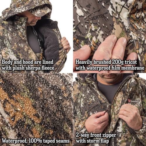 Men's hunting jacket lined in Sherpa fleece