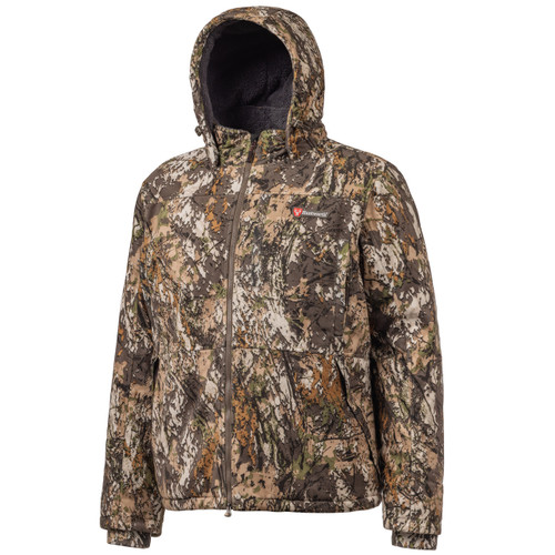 Men's heavy weight hunting jacket with attached hood