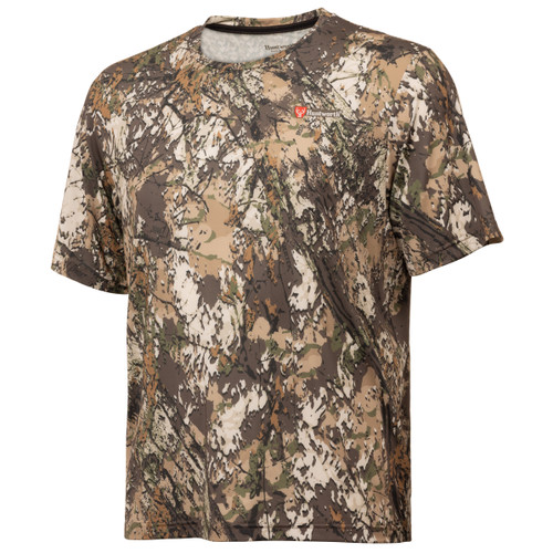 Men's performance stretch polyester hunting t-shirt in Vertek camo.