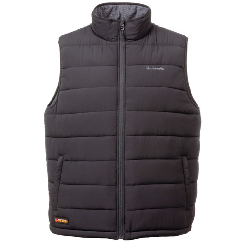 Heat Boost quilted black vest with graphene technology sherpa lining