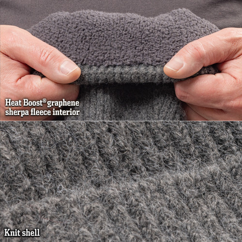Knit shell with Heat boost graphene sherpa yarn for added warmth