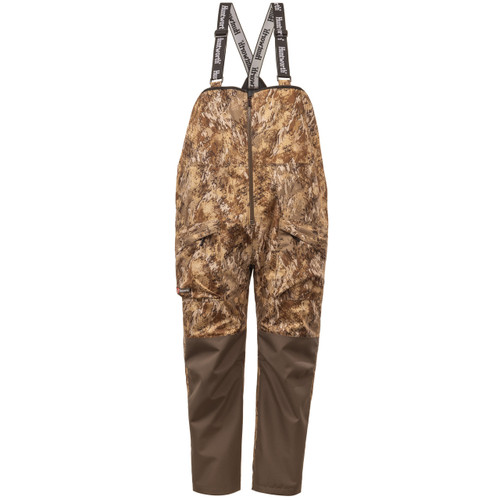 Men's lightweight waterfowl hunting bibs in Obrys camo