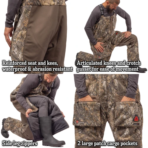 Articulated knees and hidden crotch gusset combine with plenty of storage pockets for every hunt.