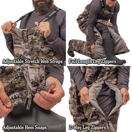 Men's Kenora Heat Boost, Heavyweight, SilentX, Windproof, Lined, Hunting Bibs - Disruption