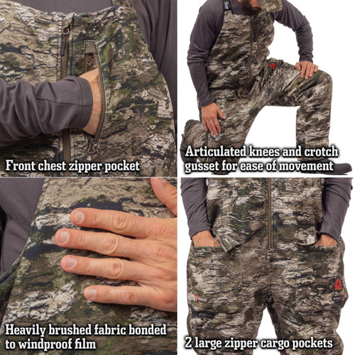 Men's Kenora Heat Boost, Heavyweight, SilentX, Windproof, Lined, Hunting Bibs - Tarnen