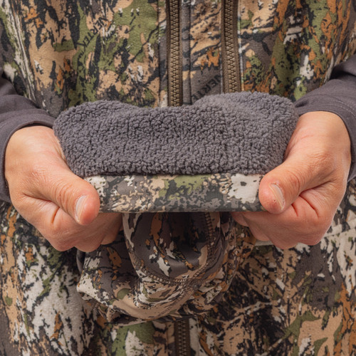 Sherpa fleece is infused with graphene for Heat Boost warmth.