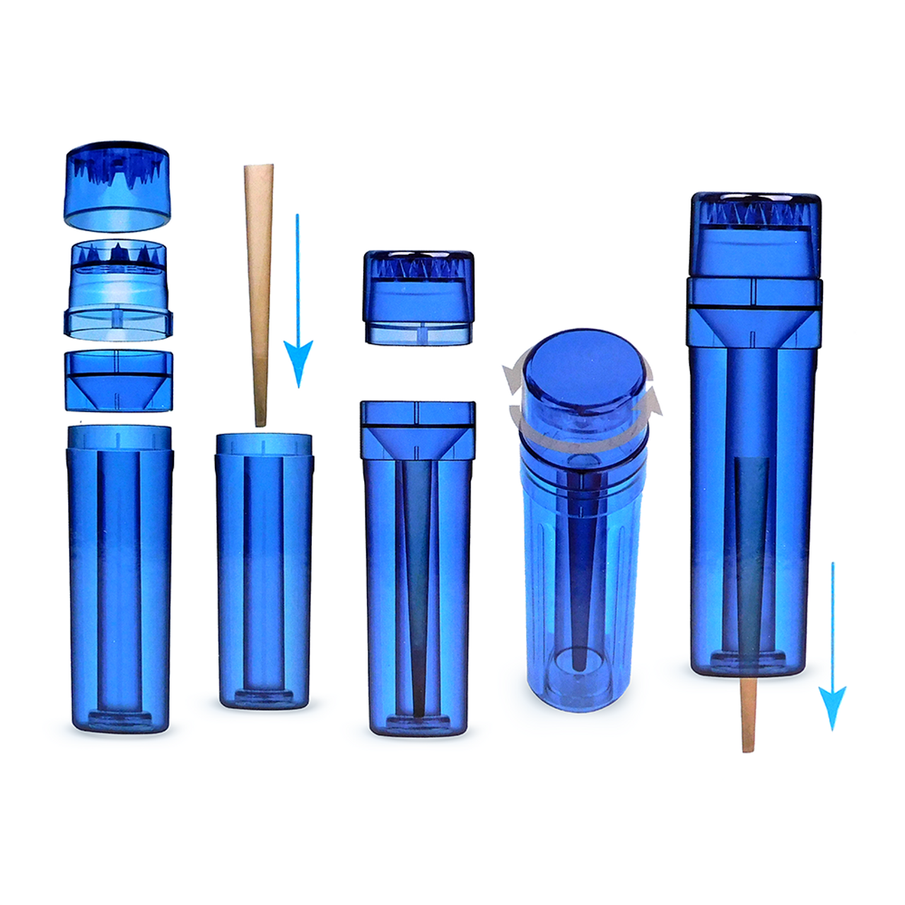 Sesh Flower Tower Portable Grind & Pack - Blue