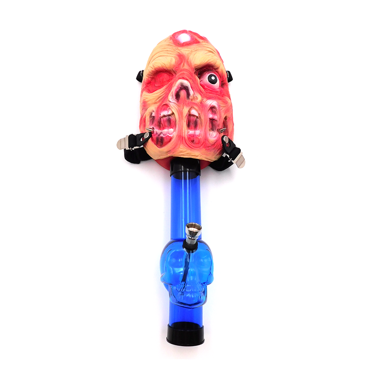 Pipes Red Skull Silicone and Glass Water Smoking Pipe Bong