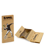 G-Rollz Banksy's Graffiti Unbleached Extra Thin King Size Rolling Papers + Tips & Tray (16 Count Display) - Design Set 2