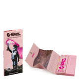 G-Rollz Banksy's Graffiti Lightly Died Pink King Size Rolling Papers + Tips & Tray (16 Count Display) - Design Set 1