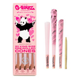 G-Rollz Banksy's Graffiti 20 King Size Pre-Rolled Cones (Single unit) - Lightly Died Pink