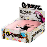 G-Rollz Banksy's Graffiti Small Rolling Tray (Single Unit) - Flower Thrower Pink