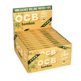 OCB Bamboo Rolling Papers (Display) - Slim (with tips)