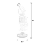 Lookah (WPC704) Triple Stack Multi-Chamber 16.5" Glass Water Pipe (Assorted Colors)(Single Unit)