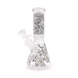 Glow In The Dark Skulls 9" Glass Water Pipe (Single Unit)