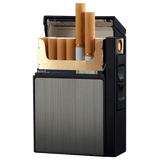 Metal Plastic Protective Cigarette Case w/ Lighter (Single Unit)