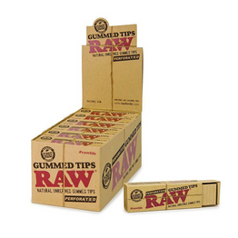 RAW Perforated Gummed Rolling Tips (Display)