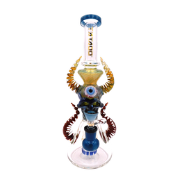 Lookah (C16B) Tataoo Horned Monster Head 11.5" Glass Water Pipe (Single Unit)